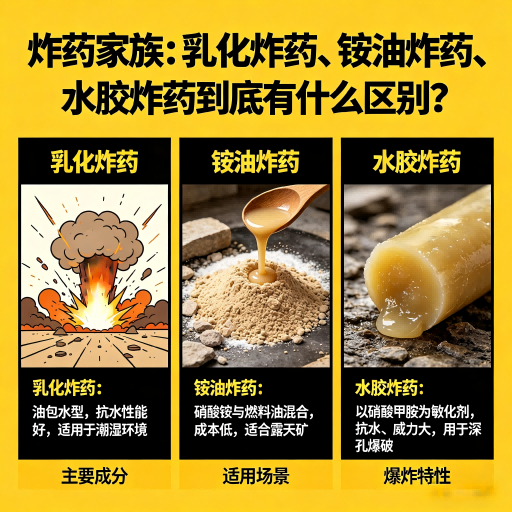 梅州炸药家族：乳化炸药、铵油炸药、水胶炸药到底有什么区别？